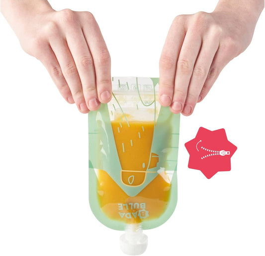 Badabulle – Lot de 15 Gourdes Réutilisables Bébé & Enfant (150 ml)