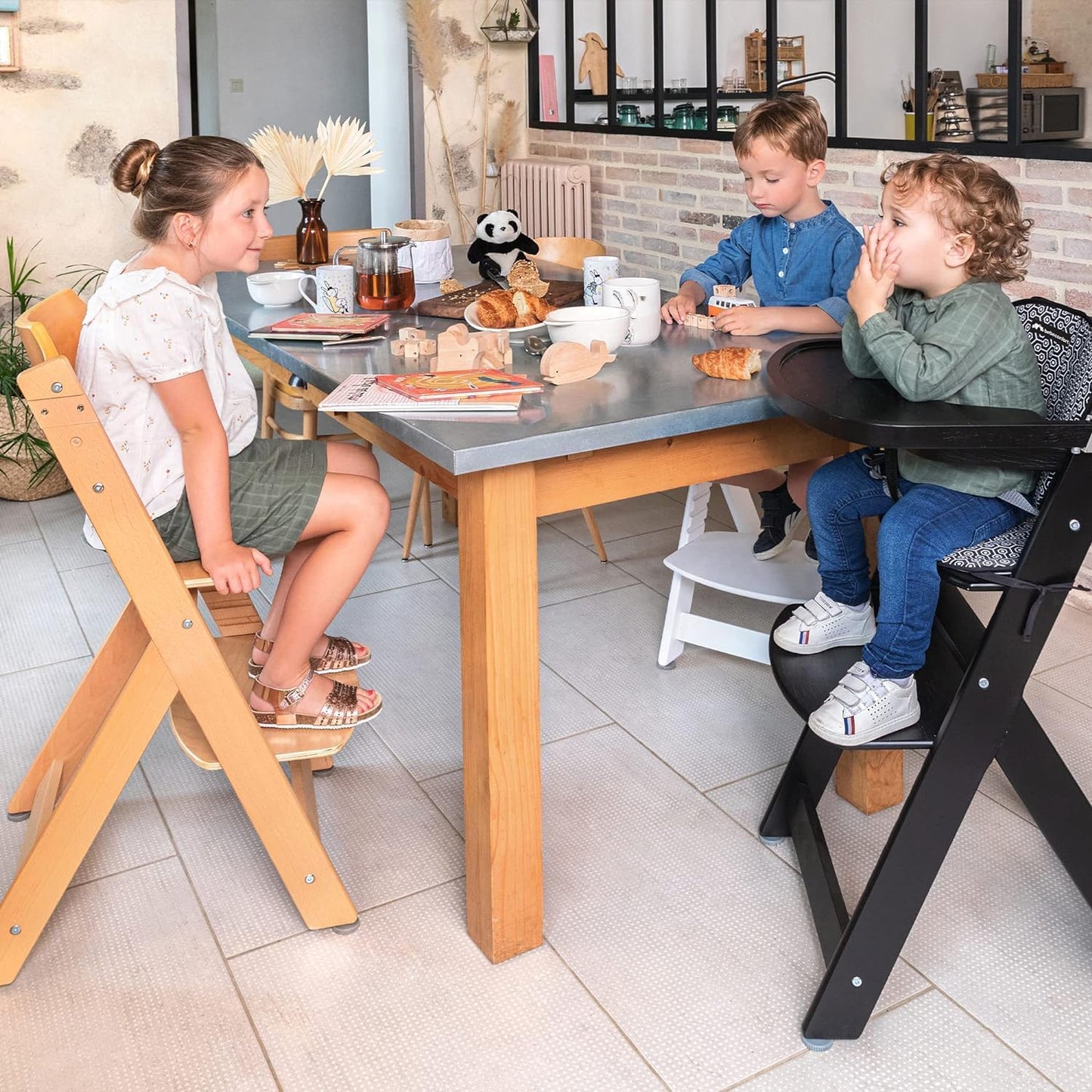 Chaise Haute Bois Évolutive 6 mois-Adulte - Réglable Durable