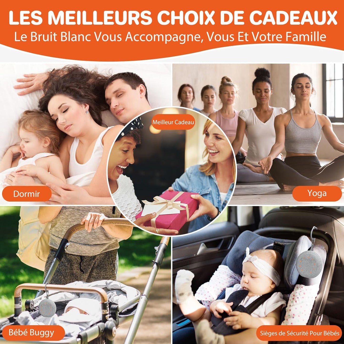 FUNYKICH Machine Bruit Blanc 40 Sons - Veilleuse 7 Couleurs
