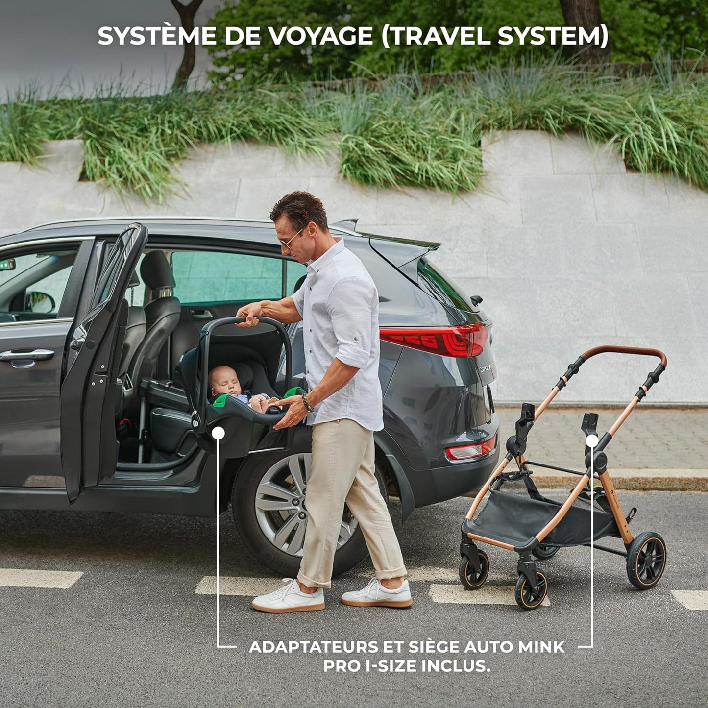 Poussette Évolutive 3 en 1 Urban jusqu'à 4 ans, Beige