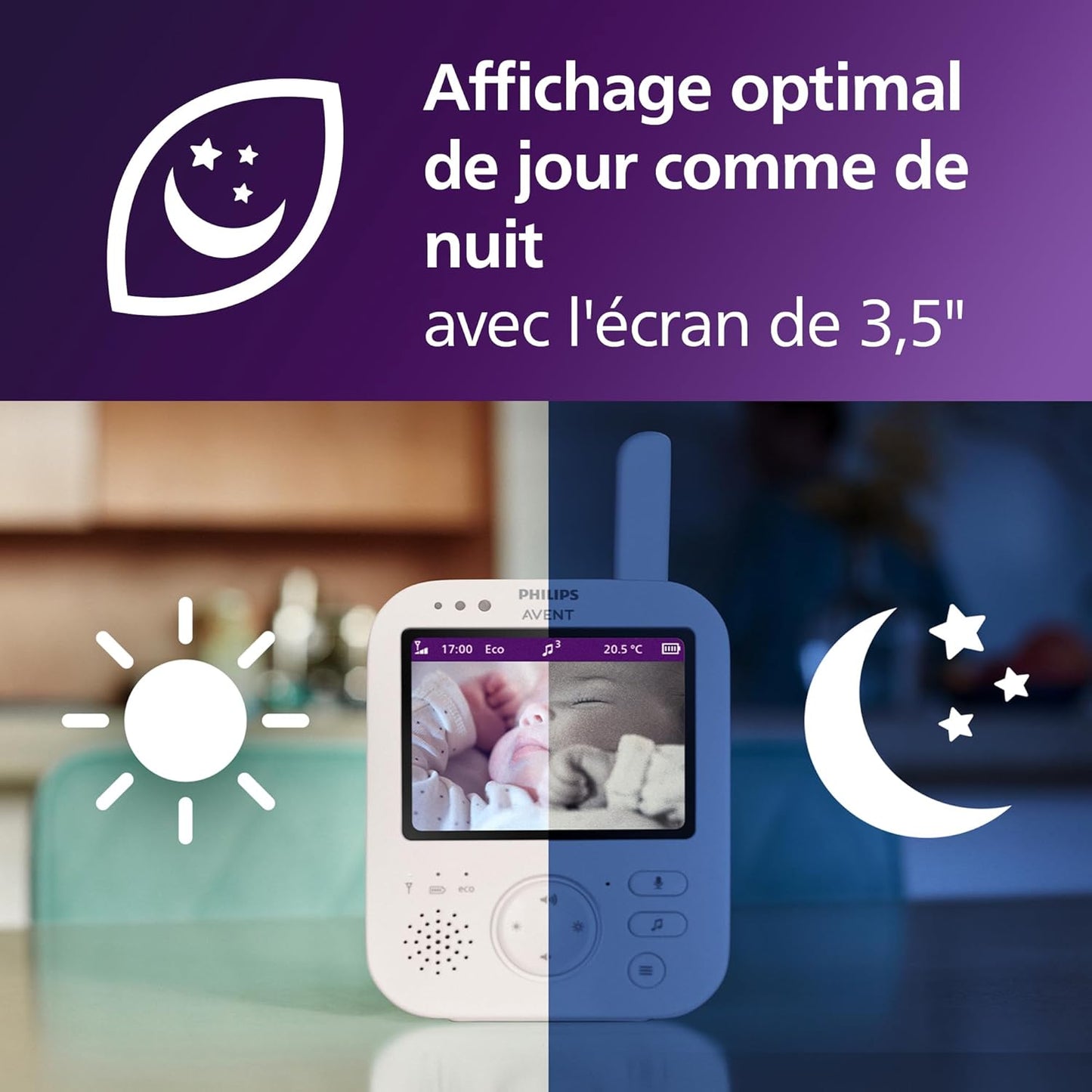 Philips Avent Babyphone vidéo Premium, Certifié DEKRA