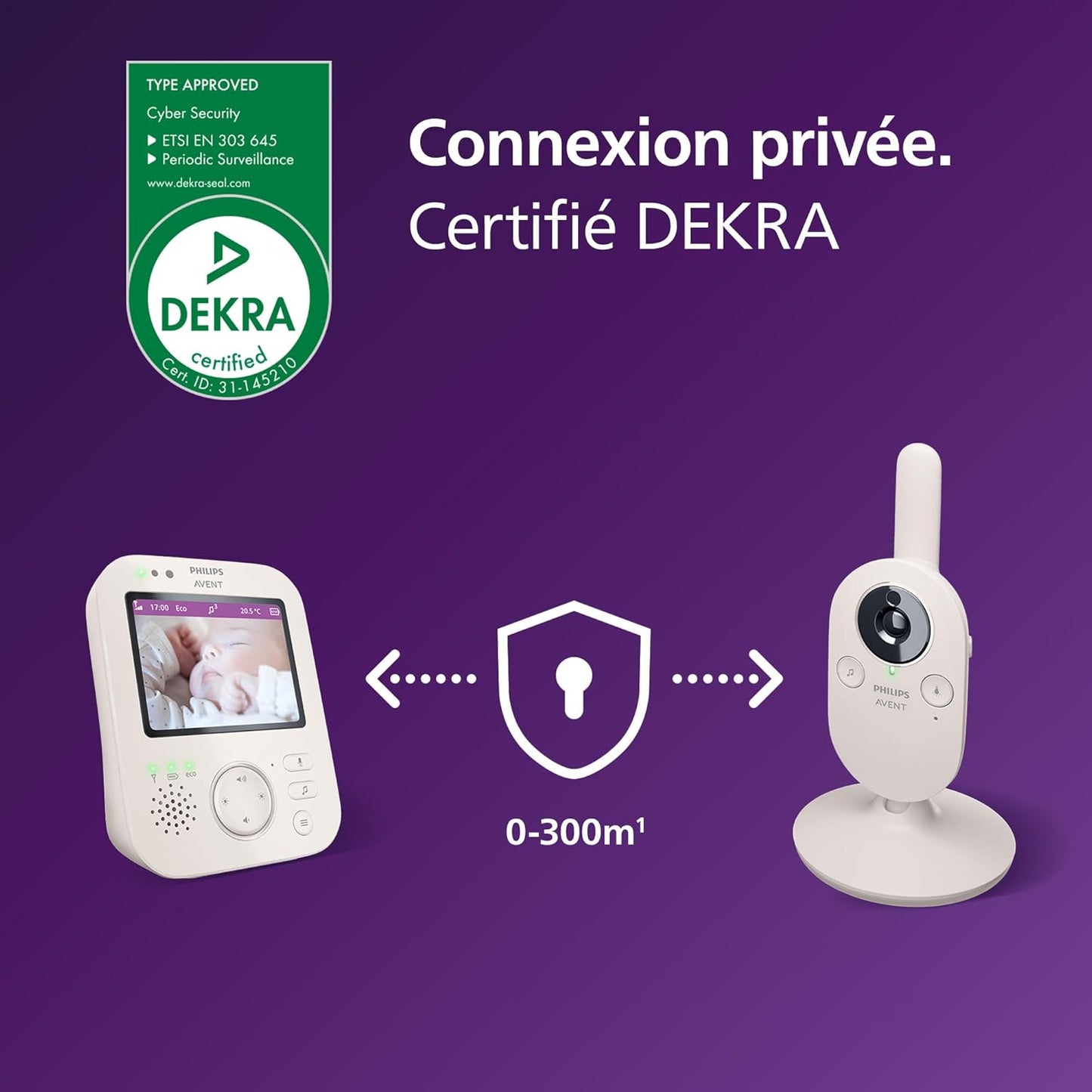 Philips Avent Babyphone vidéo Premium, Certifié DEKRA