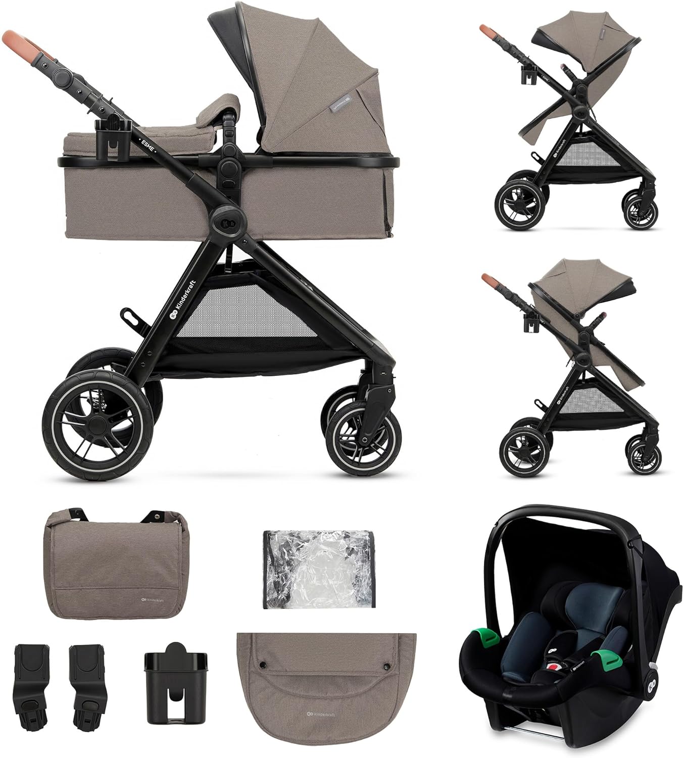 Poussette Évolutive 3 en 1 Urban jusqu'à 4 ans, Beige