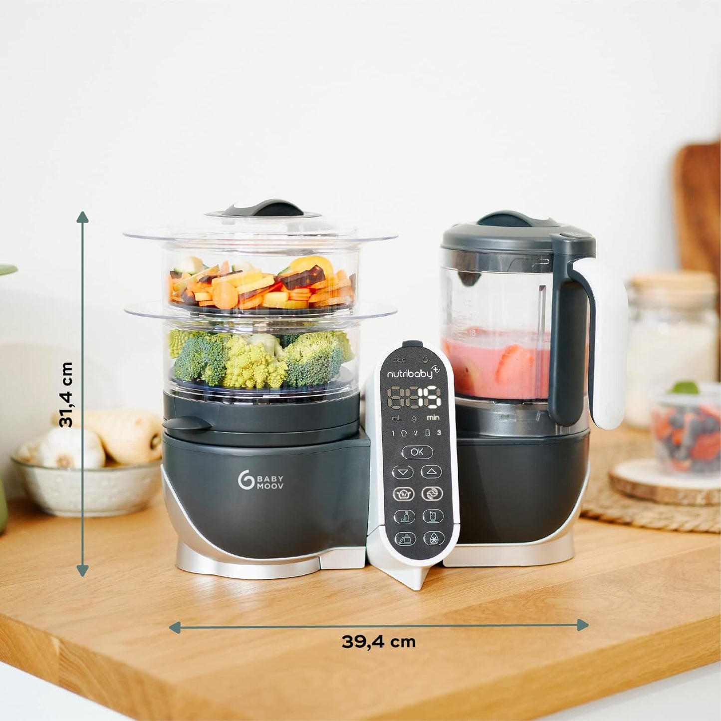 Robot Cuiseur Bébé Babymoov Nutribaby+ - 6 en 1 Grande Capacité 2,2L