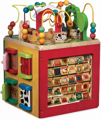 Battat – Jouet pour bébés – centre d’activité en bois – cube d’activité pour découvrir les animaux de la ferme – pour enfants âgés de 1 an et plus