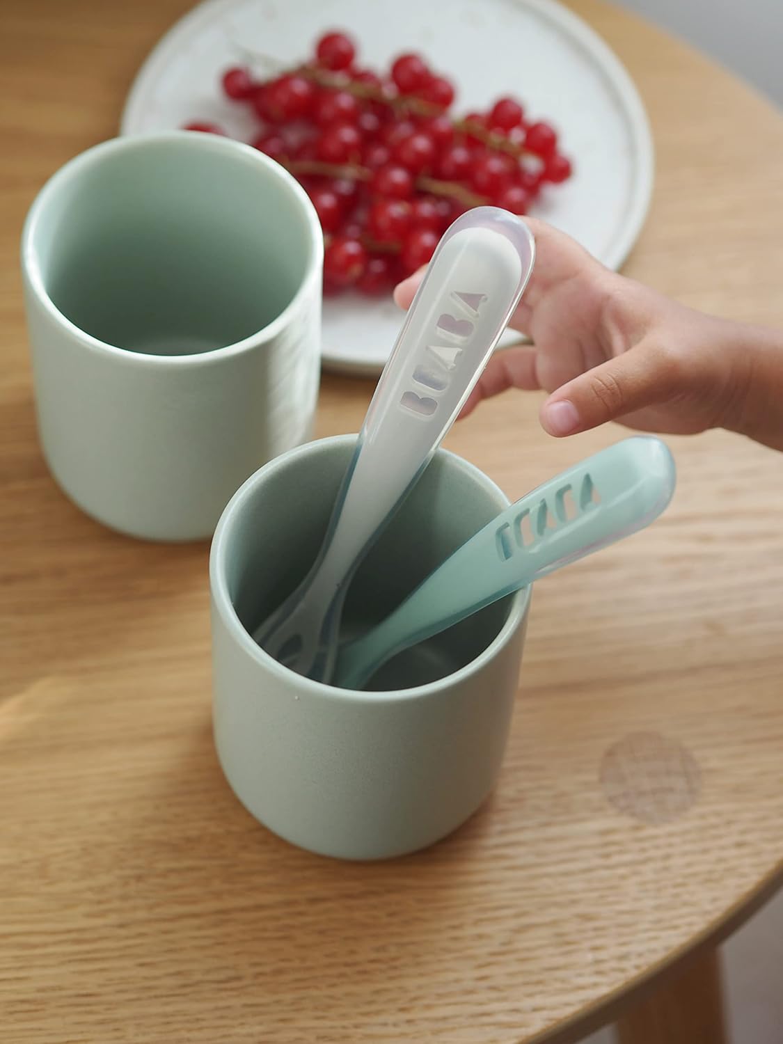 Béaba – Lot de 2 Cuillères en Silicone Bébé 1er Âge