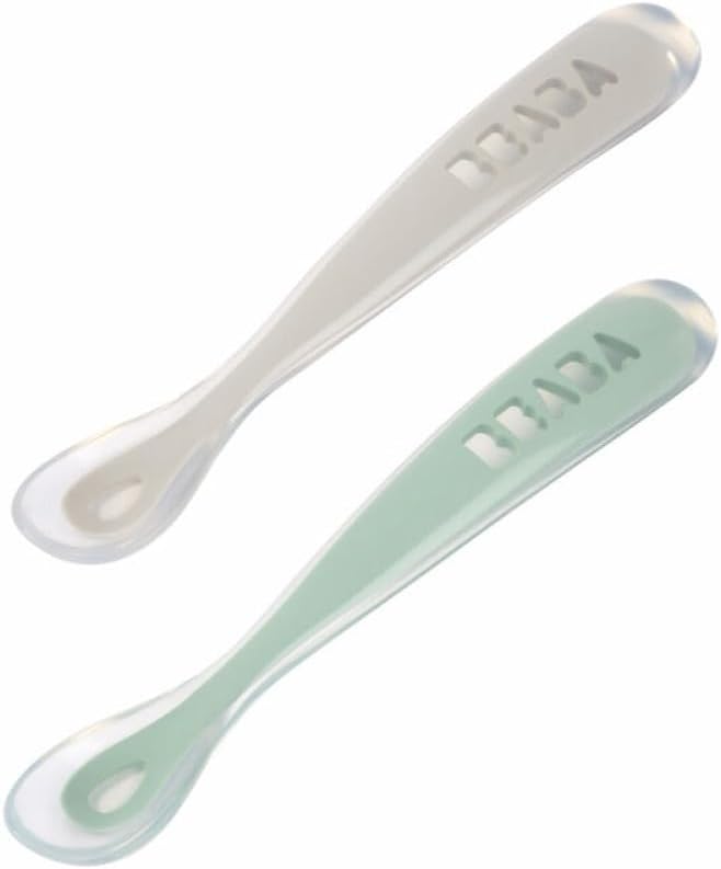 Béaba – Lot de 2 Cuillères en Silicone Bébé 1er Âge