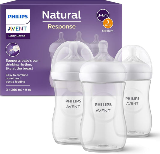 Philips Avent - Biberons à Réponse Naturelle de 260 ml Valve anti-coliques