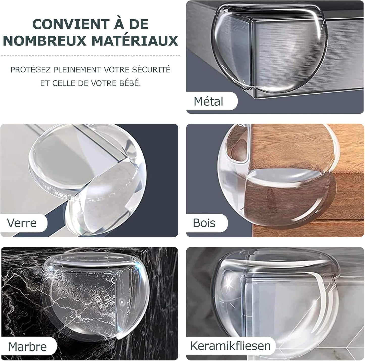 BillyBath Pack 12 Protections Coin Table Bébé - Rondes Molles