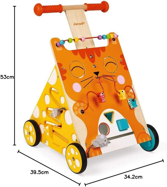 Chariot Multi-Activités Chat Janod - Pousseur Évolutif avec Frein