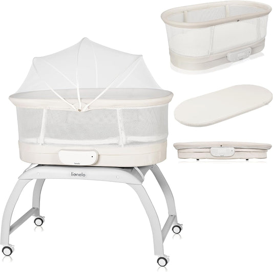 LIONELO Coral 3 en 1 Lit Bébé - Balance Intégrée 5 Vitesses