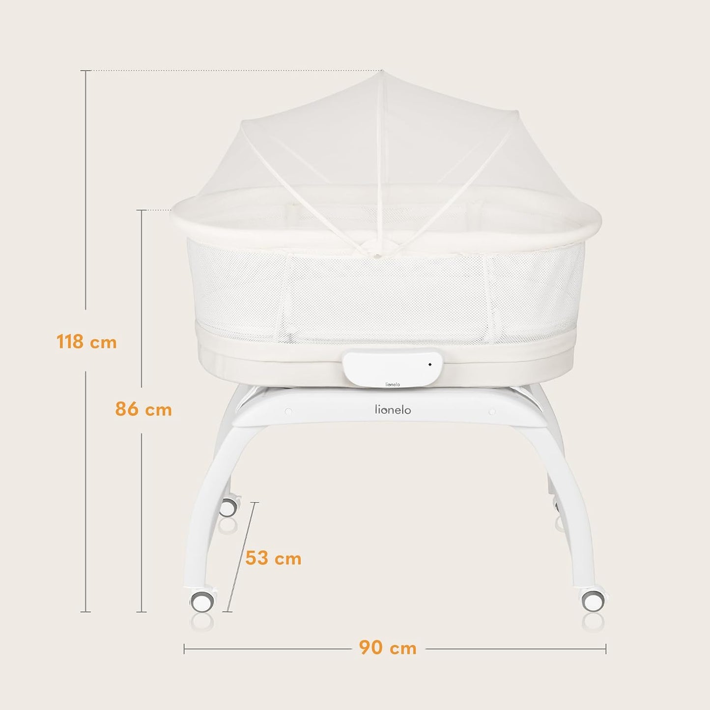 LIONELO Coral 3 en 1 Lit Bébé - Balance Intégrée 5 Vitesses