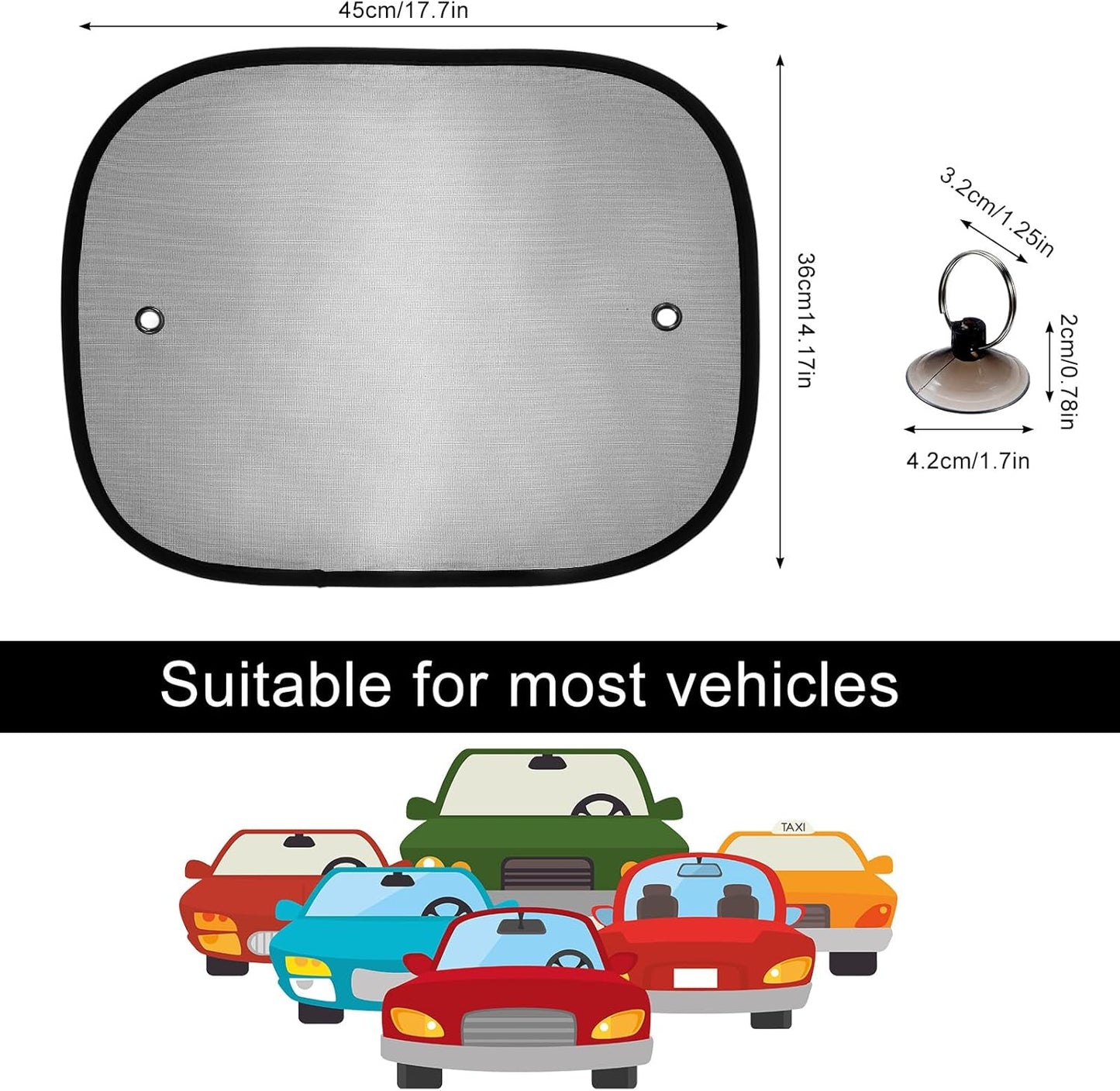 Lot de 2 Pare-Soleil Universels Voiture (43,2 x 35,6 cm)