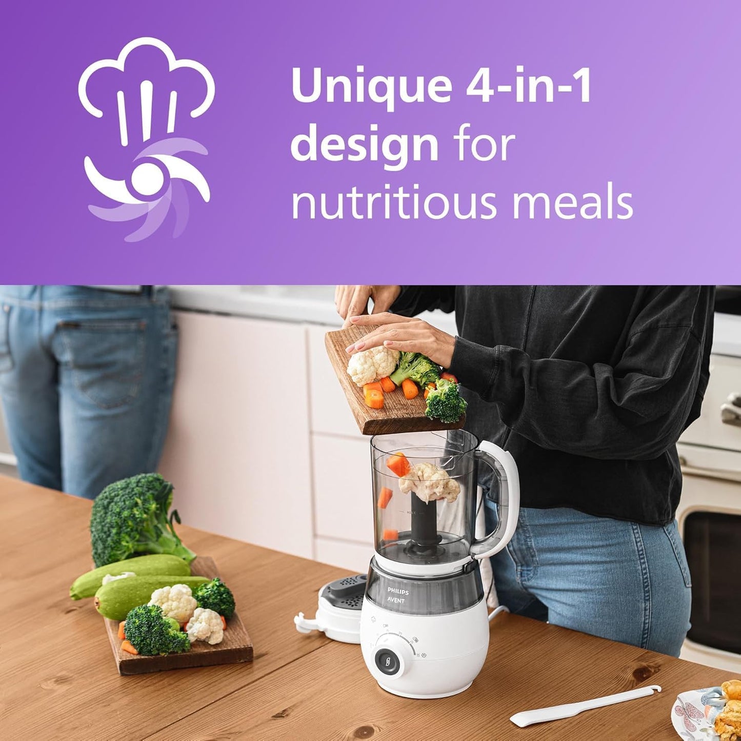Robot Cuiseur Philips Avent 4-en-1 - Vapeur Mixeur Bébé SCF883/01