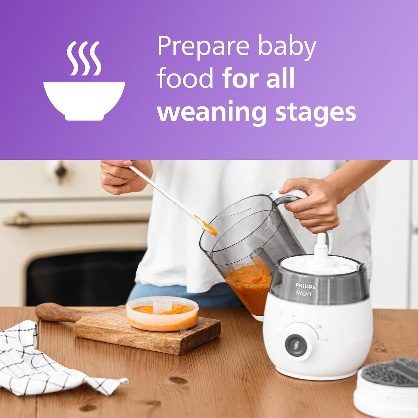 Robot Cuiseur Philips Avent 4-en-1 - Vapeur Mixeur Bébé SCF883/01