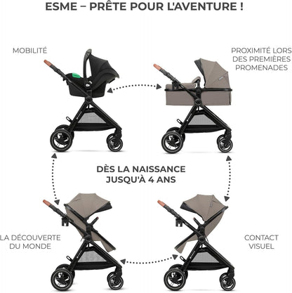 Poussette Évolutive 3 en 1 Urban jusqu'à 4 ans, Beige