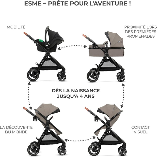 Poussette Évolutive 3 en 1 Urban jusqu'à 4 ans, Beige