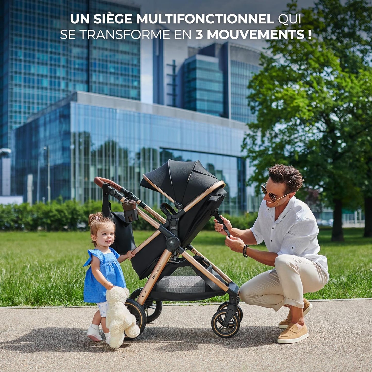 Poussette Évolutive 3 en 1 Urban jusqu'à 4 ans, Beige