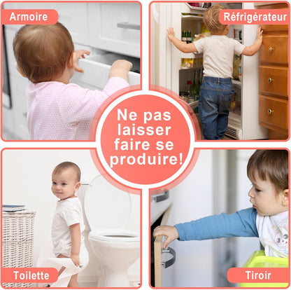 REDTRON Lot 6 Bloque Tiroir Sécurité Bébé - Double Verrouillage