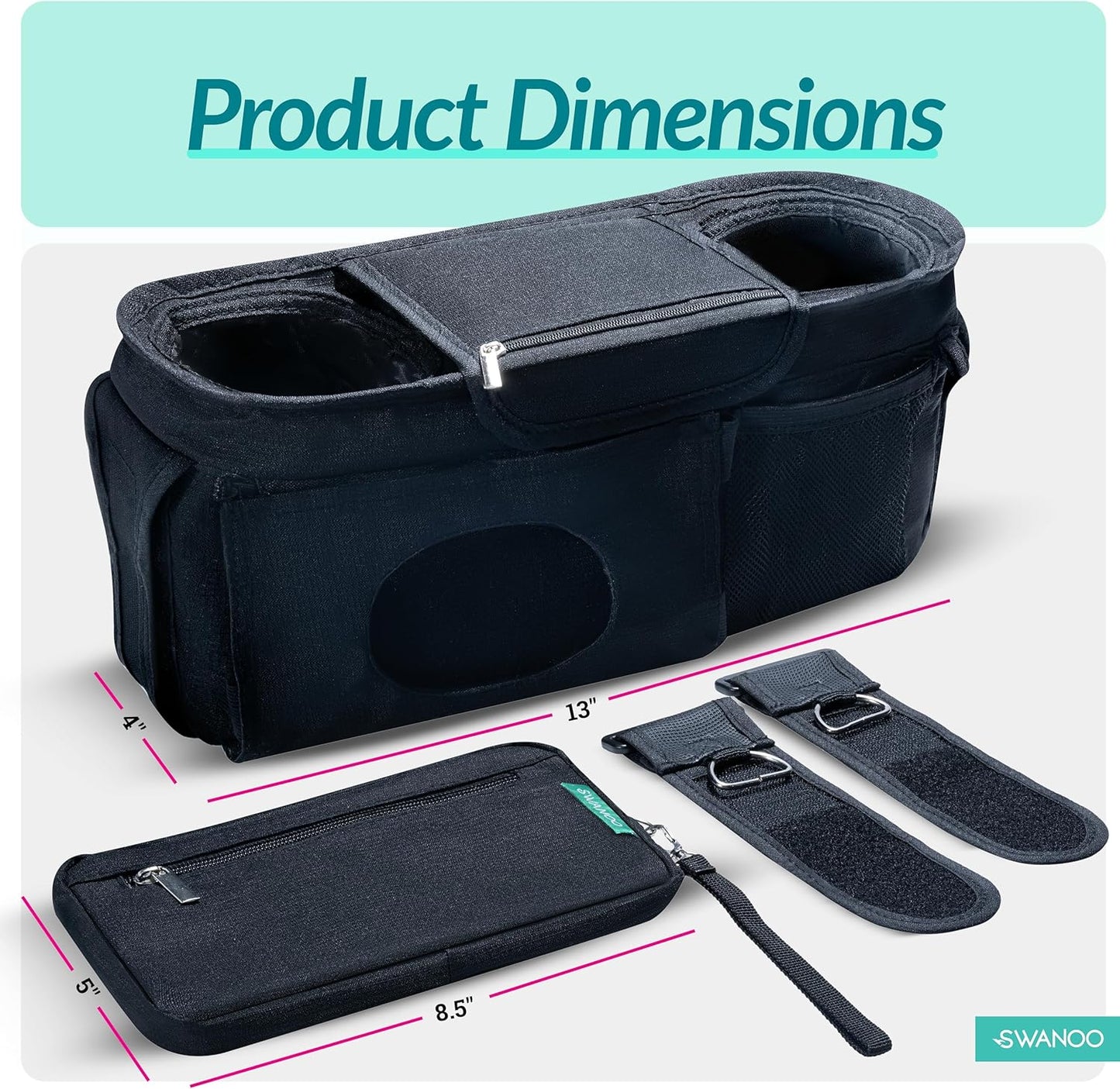 Swanoo – Organiseur de Poussette avec Porte-Gobelet