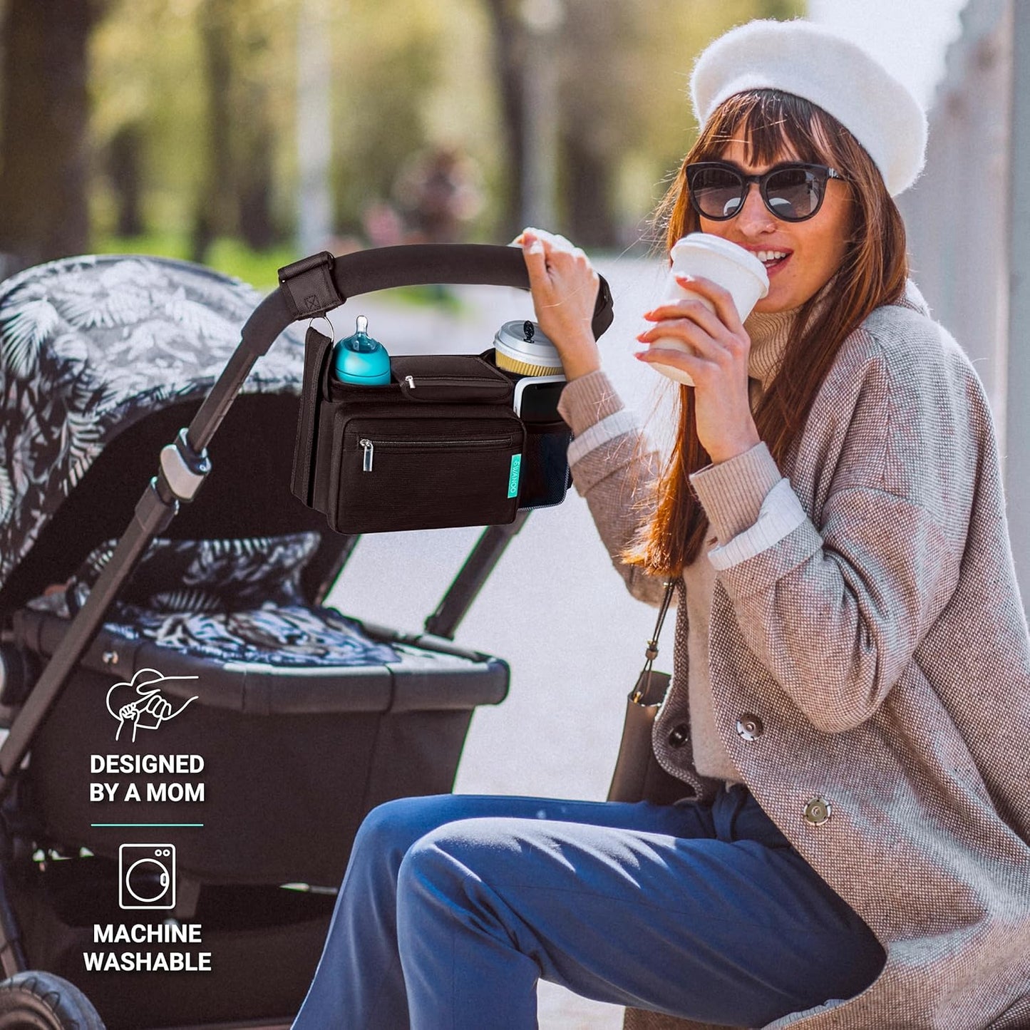 Swanoo – Organiseur de Poussette avec Porte-Gobelet