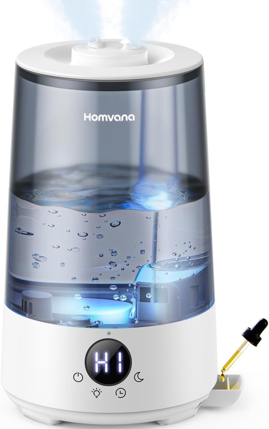 Homvana Humidificateur d'Air bébé, 3.6 L Cool Mist Top-Fill, 16dB Silencieux